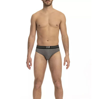 Cavalli Class Gray Cotton Men Underwear Trio Pack