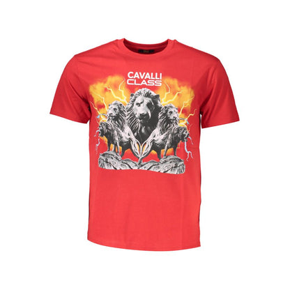 Cavalli Class Red Cotton Men's T-Shirt