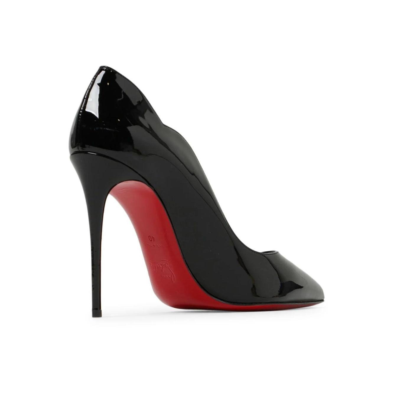 Christian Louboutin Black Patent Leather Hot Chick Pumps 100