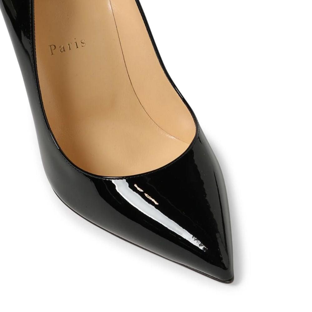 Christian Louboutin Black Patent Leather Hot Chick Pumps 100