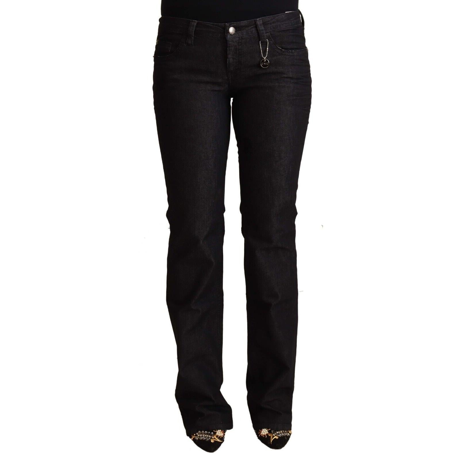 Costume National Black Cotton Low Waist Skinny Jeans