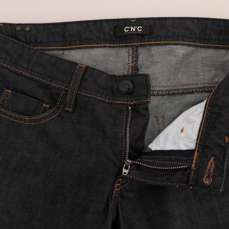 Costume National Dark Blue Cotton Classic Fit Jeans