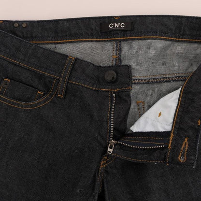 Costume National Dark Blue Cotton Classic Fit Jeans