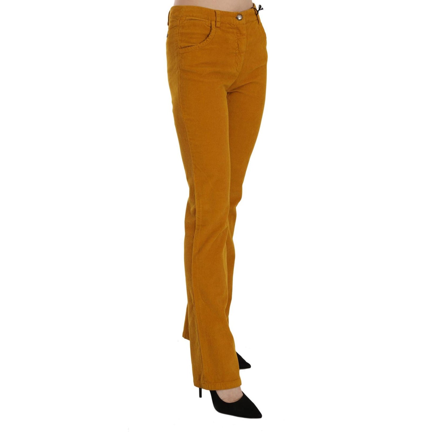 Costume National Orange High Waist Straight Trouser Pants