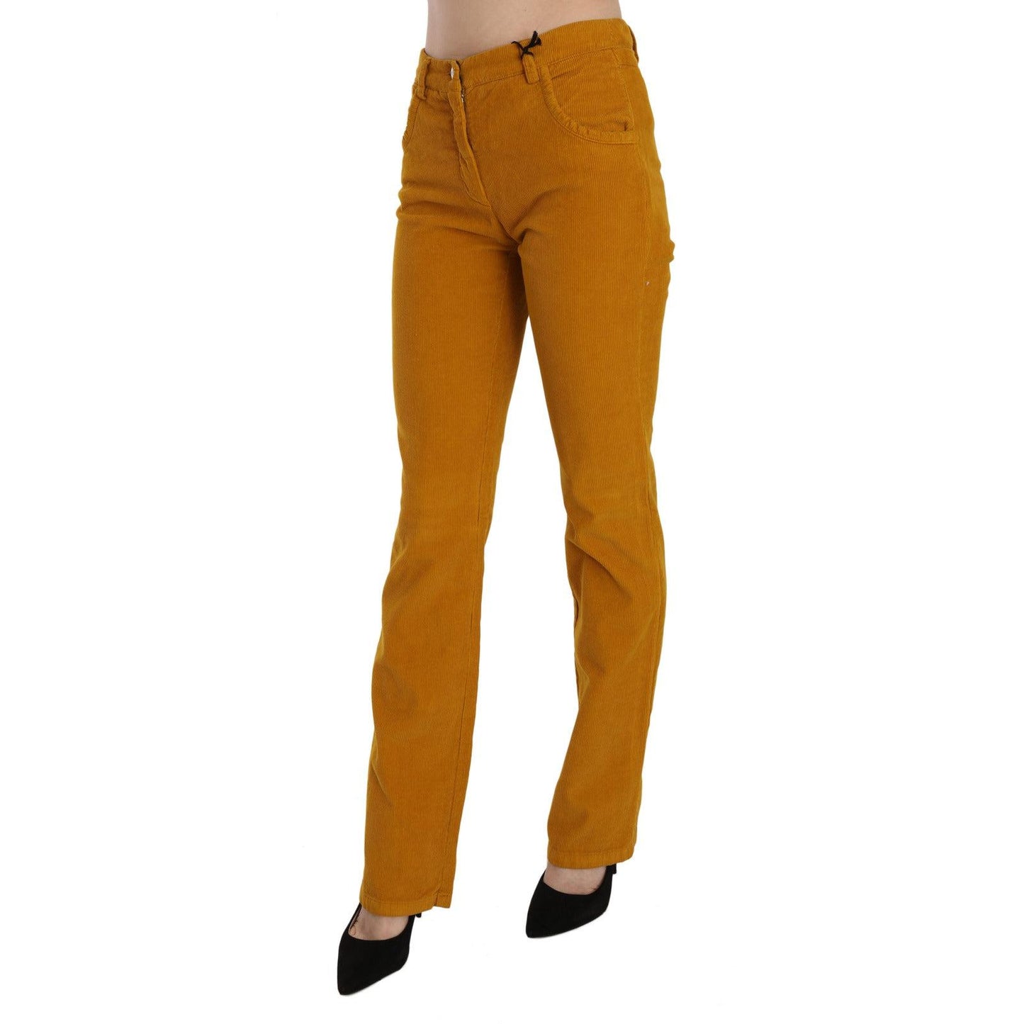 Costume National Orange High Waist Straight Trouser Pants