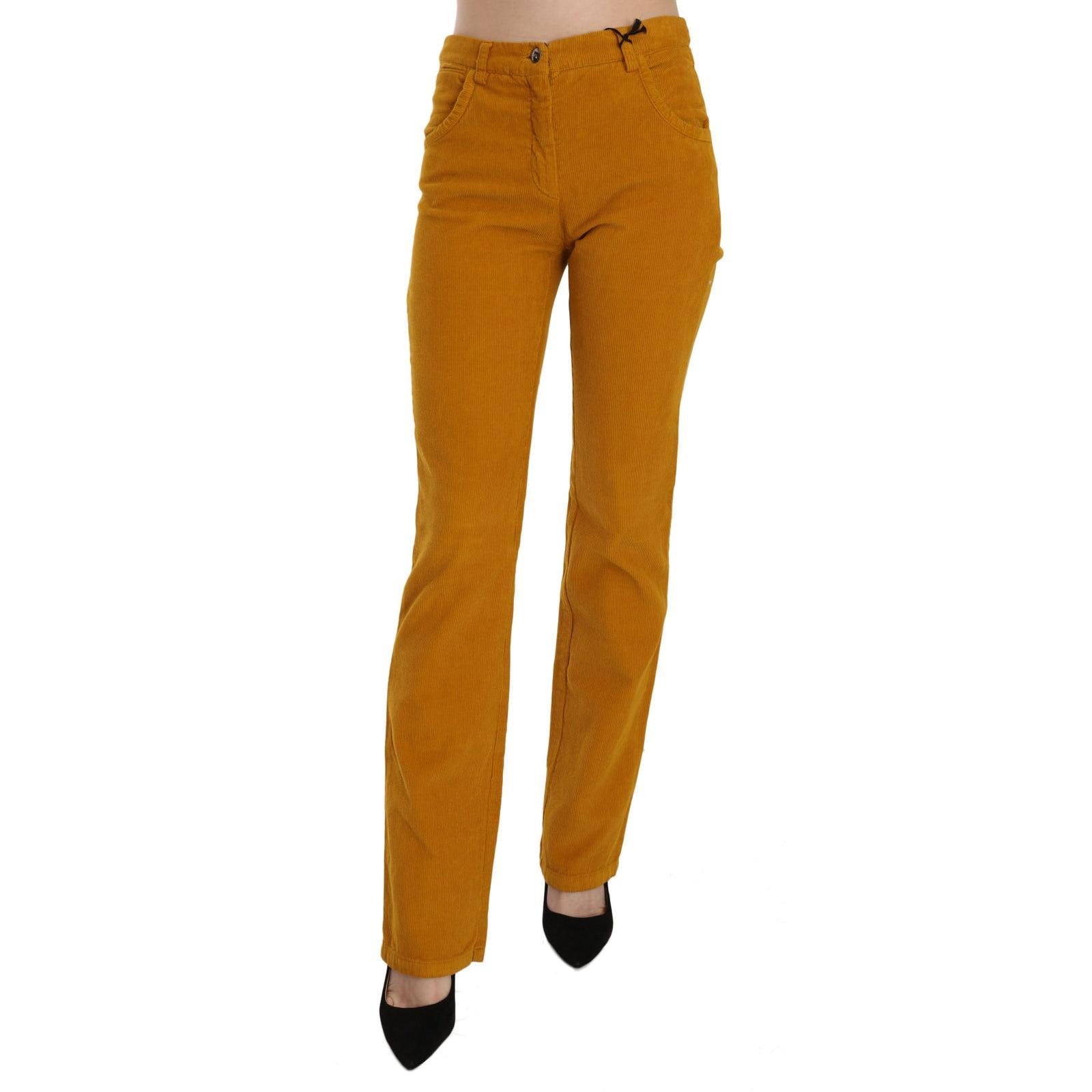Costume National Orange High Waist Straight Trouser Pants