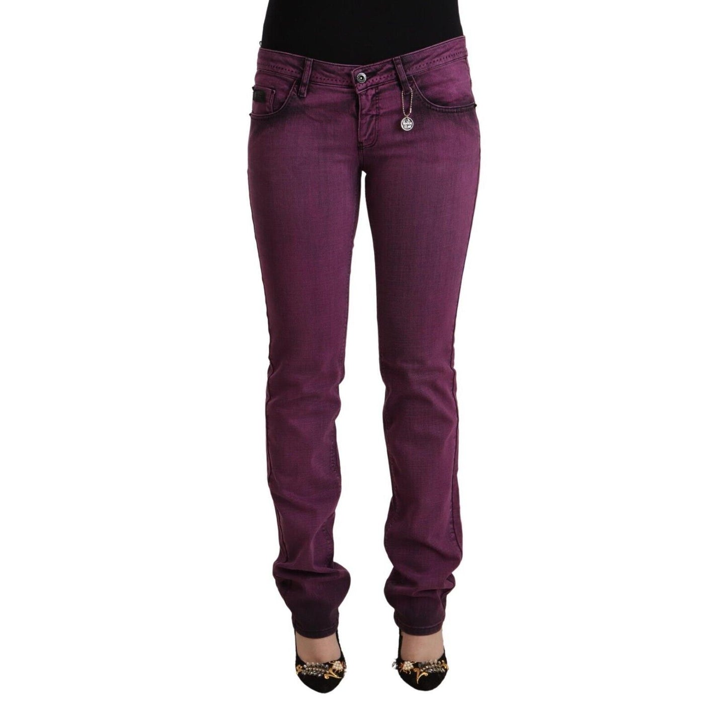 Costume National Purple Cotton Stretch Slim Fit Denim Jeans