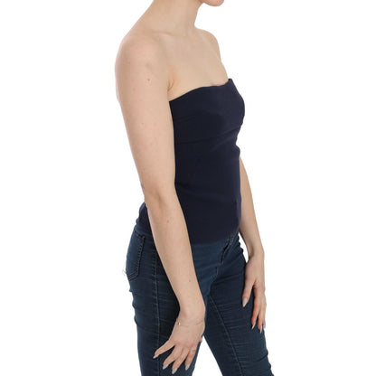 Costume National Strapless Zipper Back Tube Top Blouse