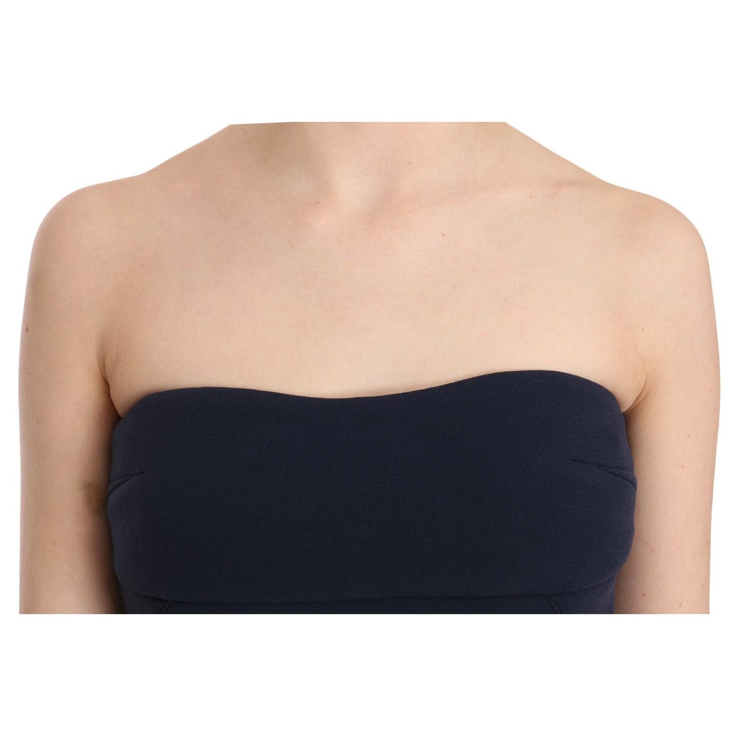 Costume National Strapless Zipper Back Tube Top Blouse