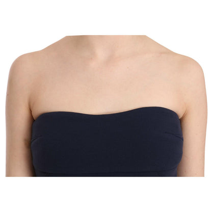 Costume National Strapless Zipper Back Tube Top Blouse