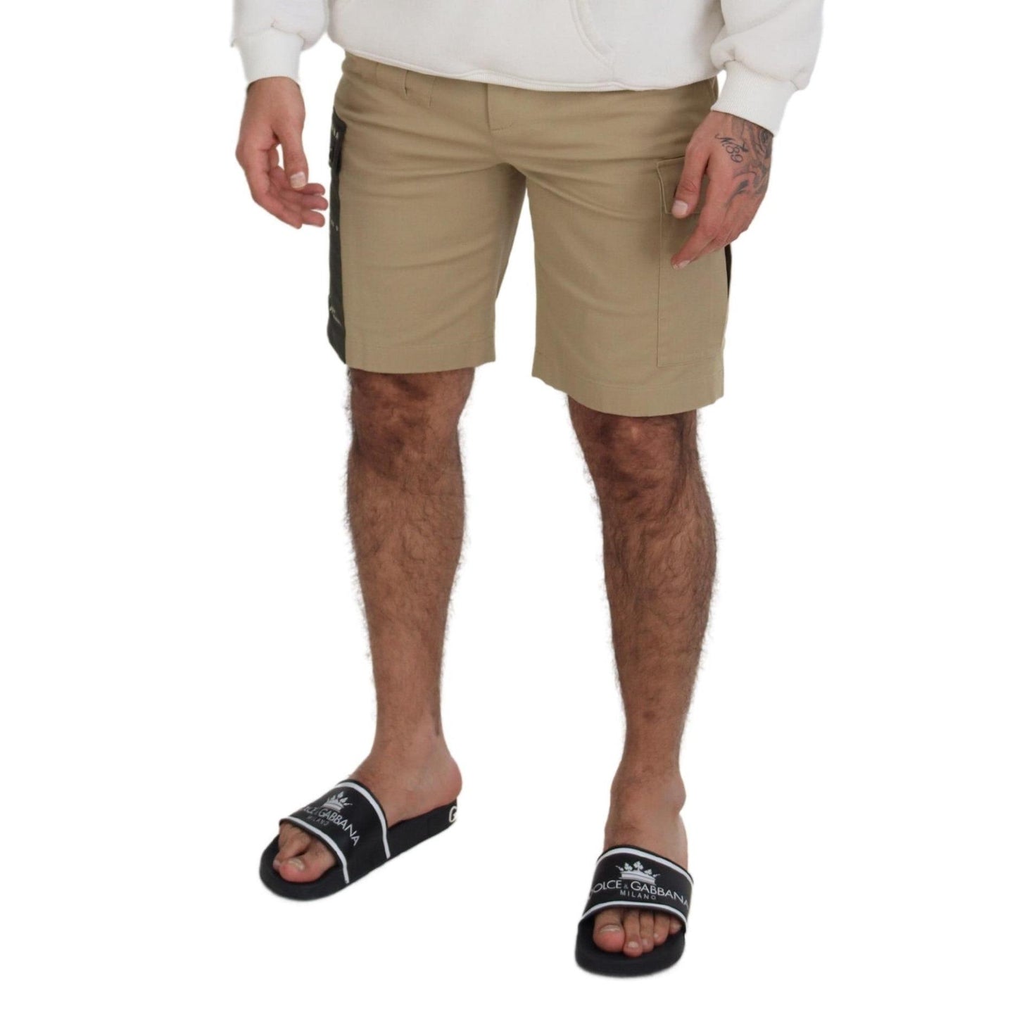 Dolce & Gabbana Beige Cotton Cargo Bermuda Shorts
