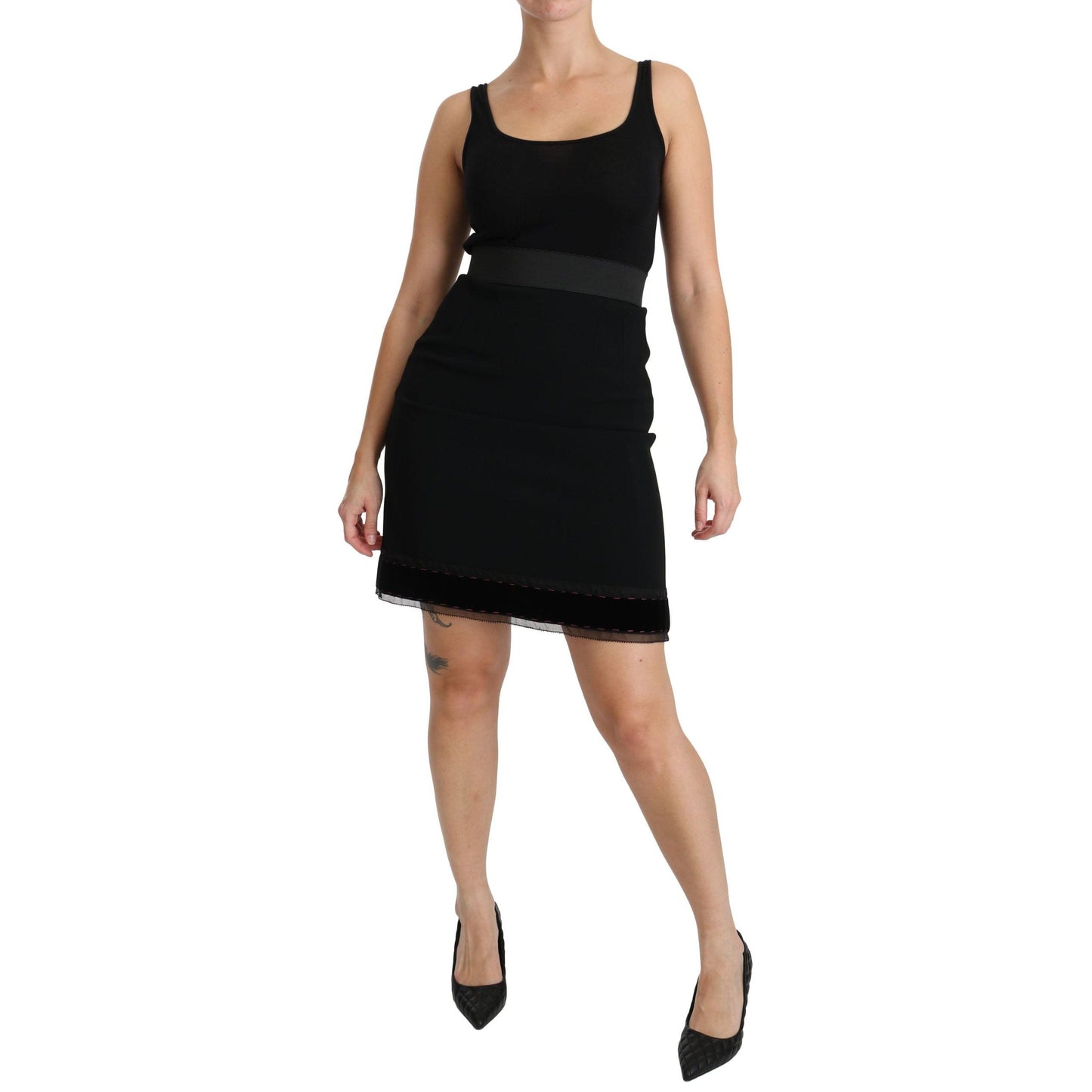 Dolce & Gabbana Black A-line High Waist Mini Viscose Skirt