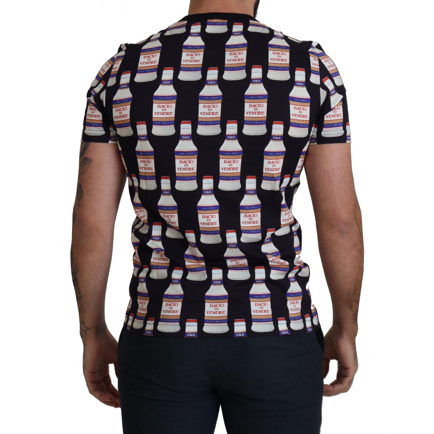 Dolce & Gabbana Black Bacio Di Venere Cotton Crew T-shirt