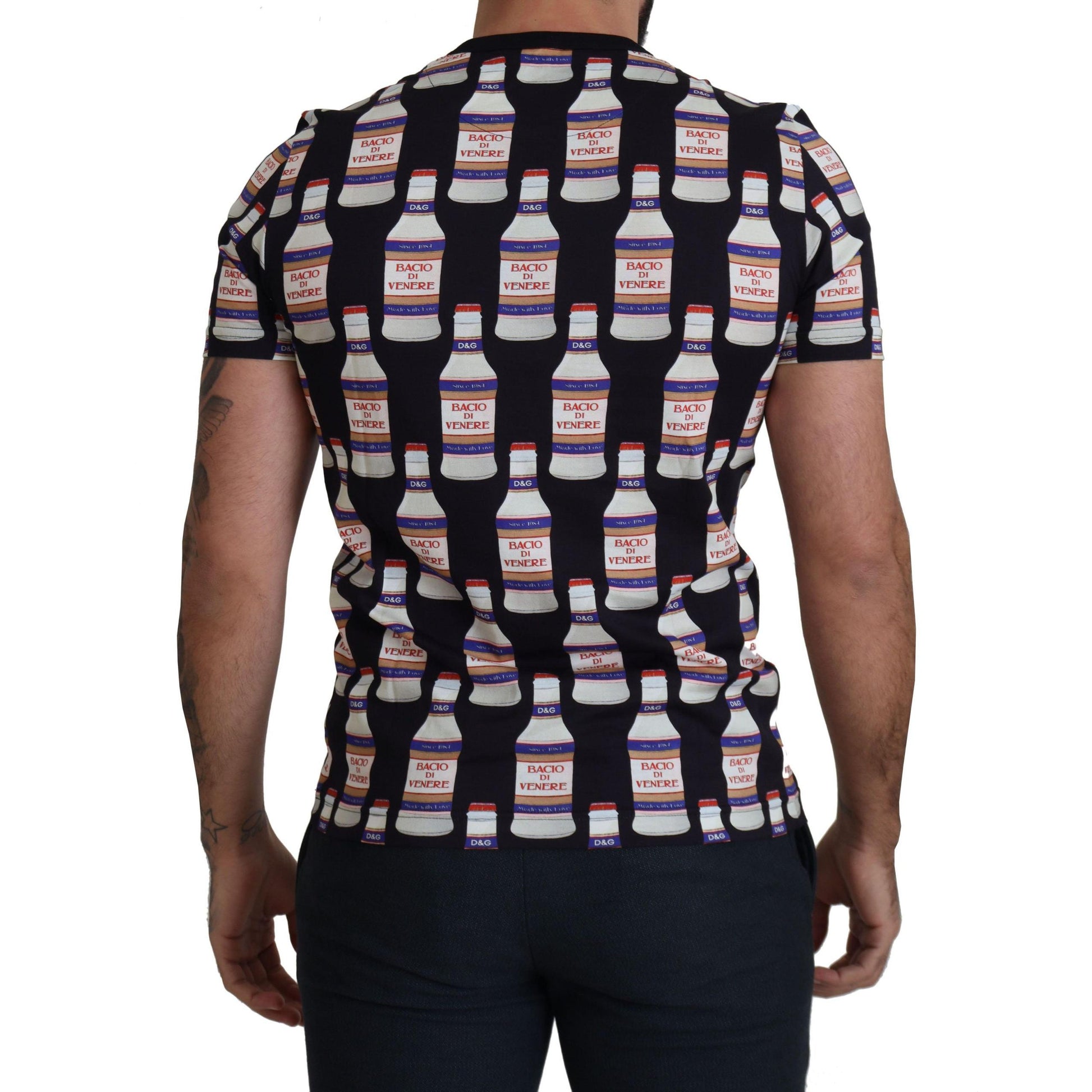 Dolce & Gabbana Black Bacio Di Venere Cotton Crew T-shirt