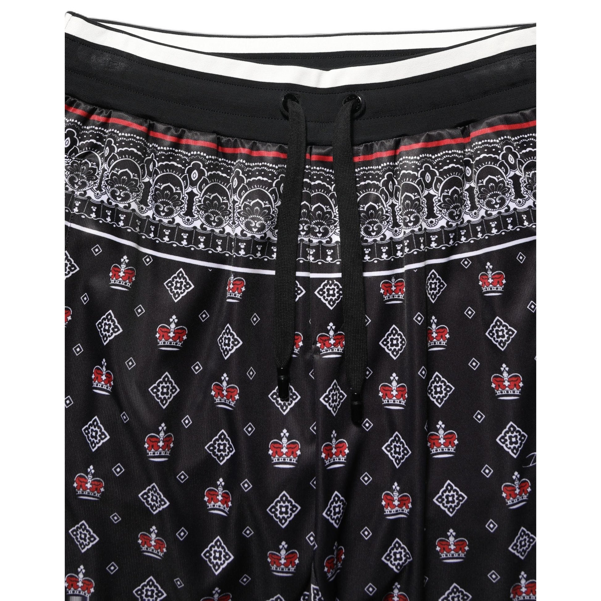 Dolce & Gabbana Black Bandana Crown Jogger Men Trouser Pants