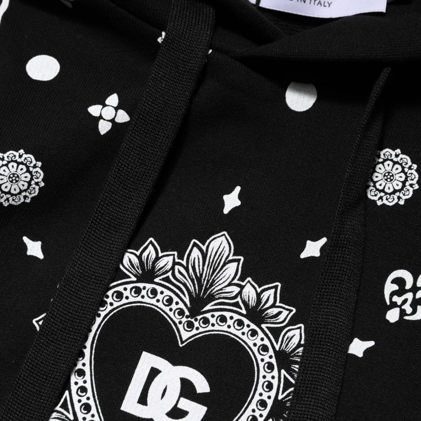 Dolce & Gabbana Black Bandana Hooded Men Sweatshirt Sweater