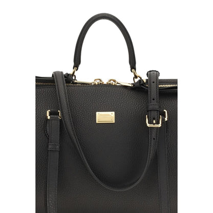 Dolce & Gabbana Black Calf Leather Bos Taurus Shoulder Bag