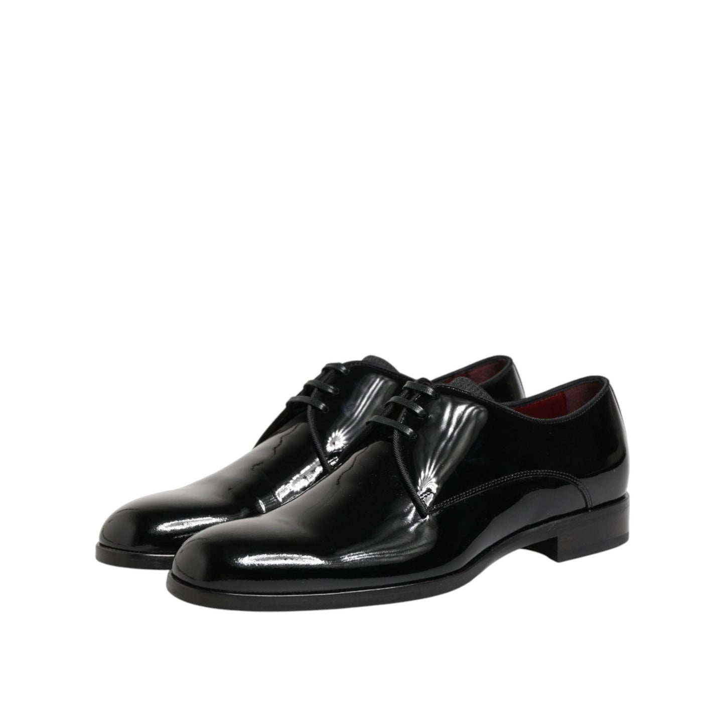 Dolce & Gabbana Black Calfskin Leather Derby Dress Shoes