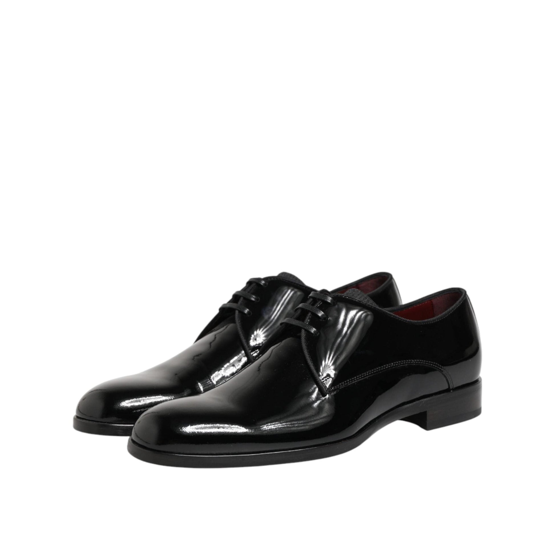 Dolce & Gabbana Black Calfskin Leather Derby Dress Shoes