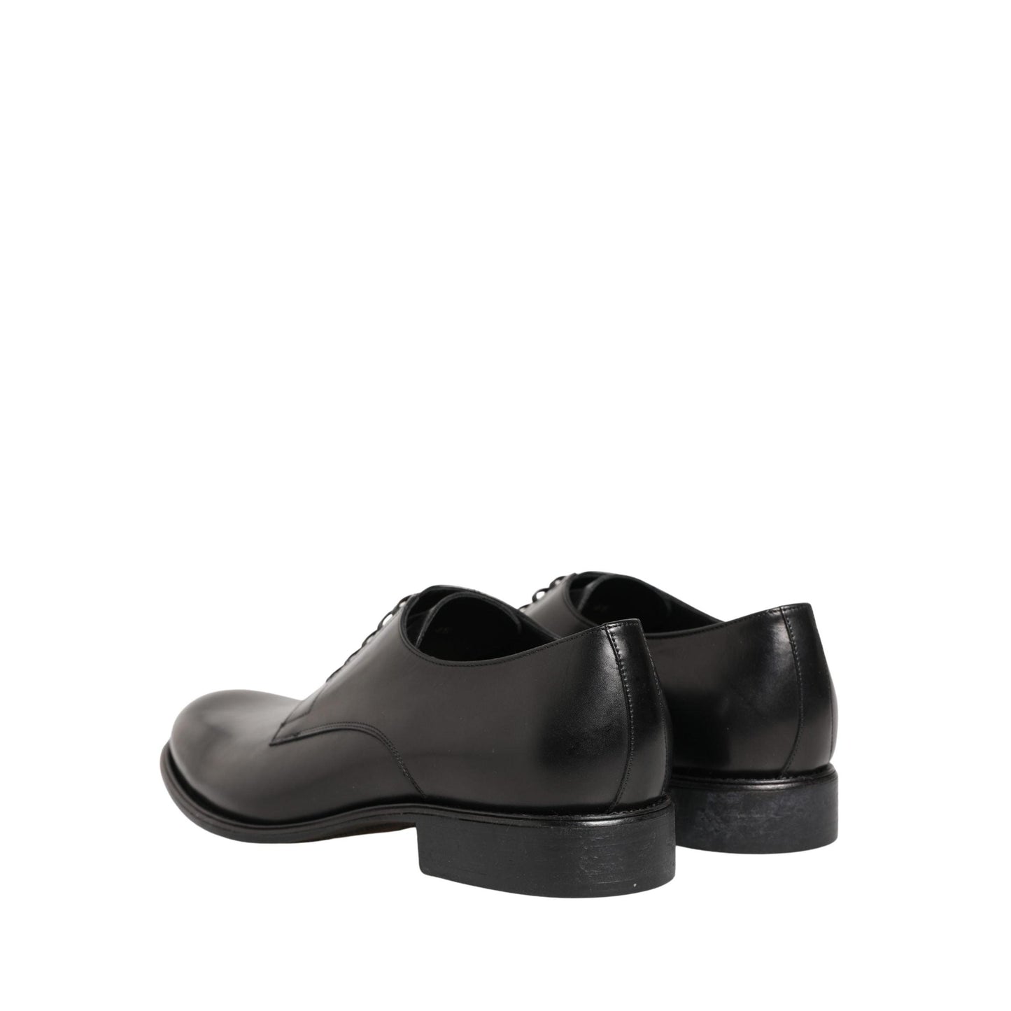 Dolce & Gabbana Black Calfskin Leather Derby Men Dress Shoes