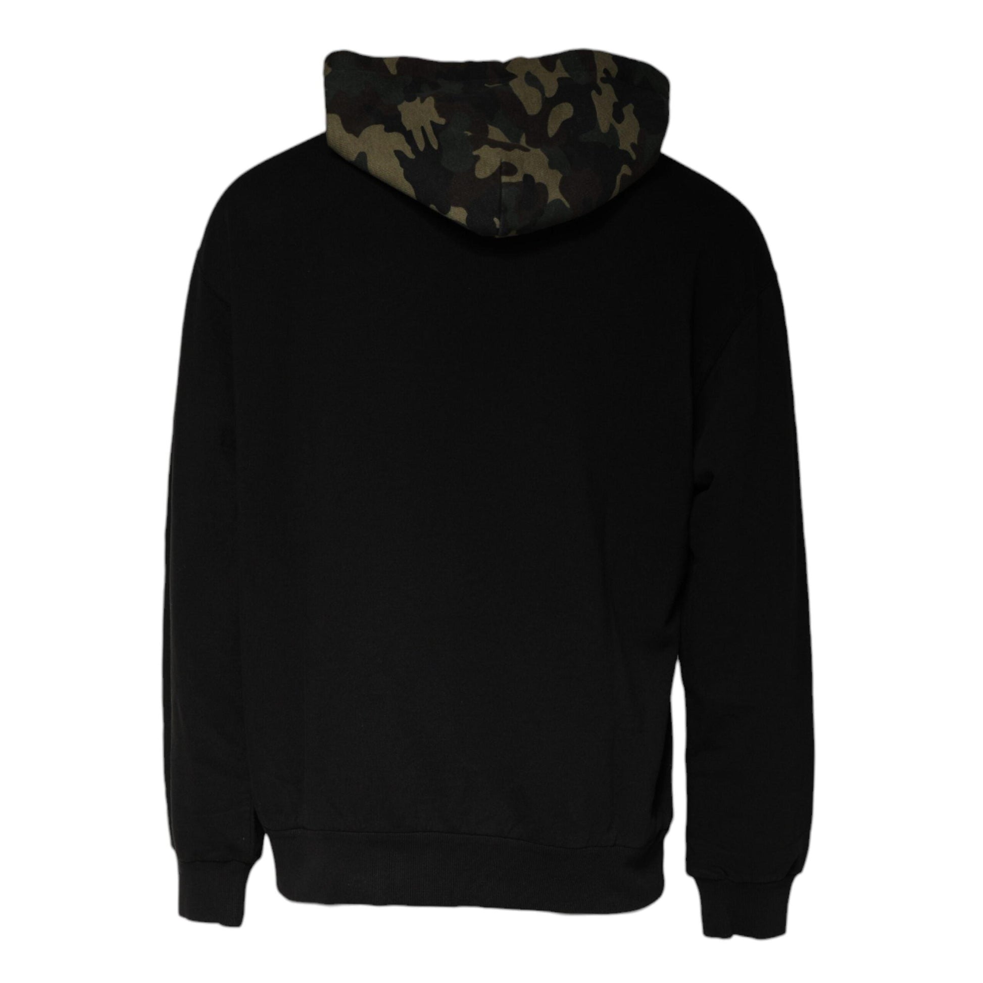 Dolce & Gabbana Black Camouflage Hooded Sweatshirt Sweater