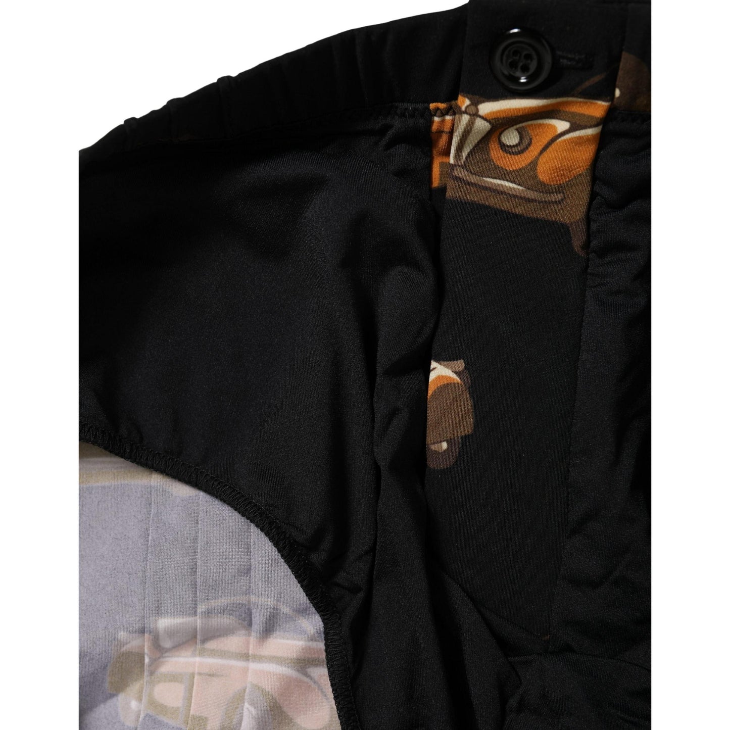 Dolce & Gabbana Black Car Print Swim Trunk Beachwear Swimwear