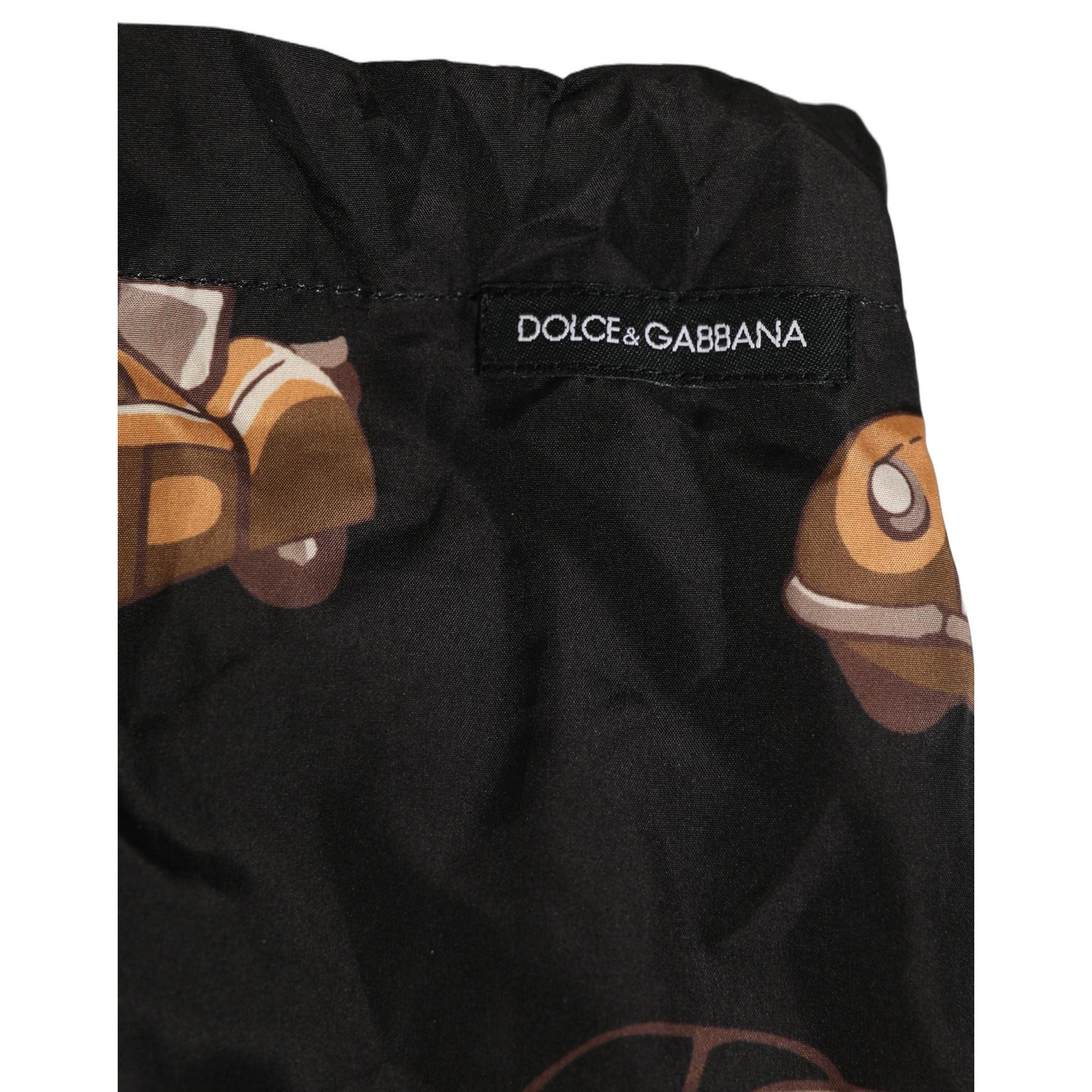 Dolce & Gabbana Black Car Print Swim Trunk Beachwear Swimwear