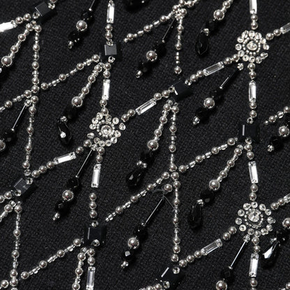 Dolce & Gabbana Black Cashmere Embellished Long Sleeves Top