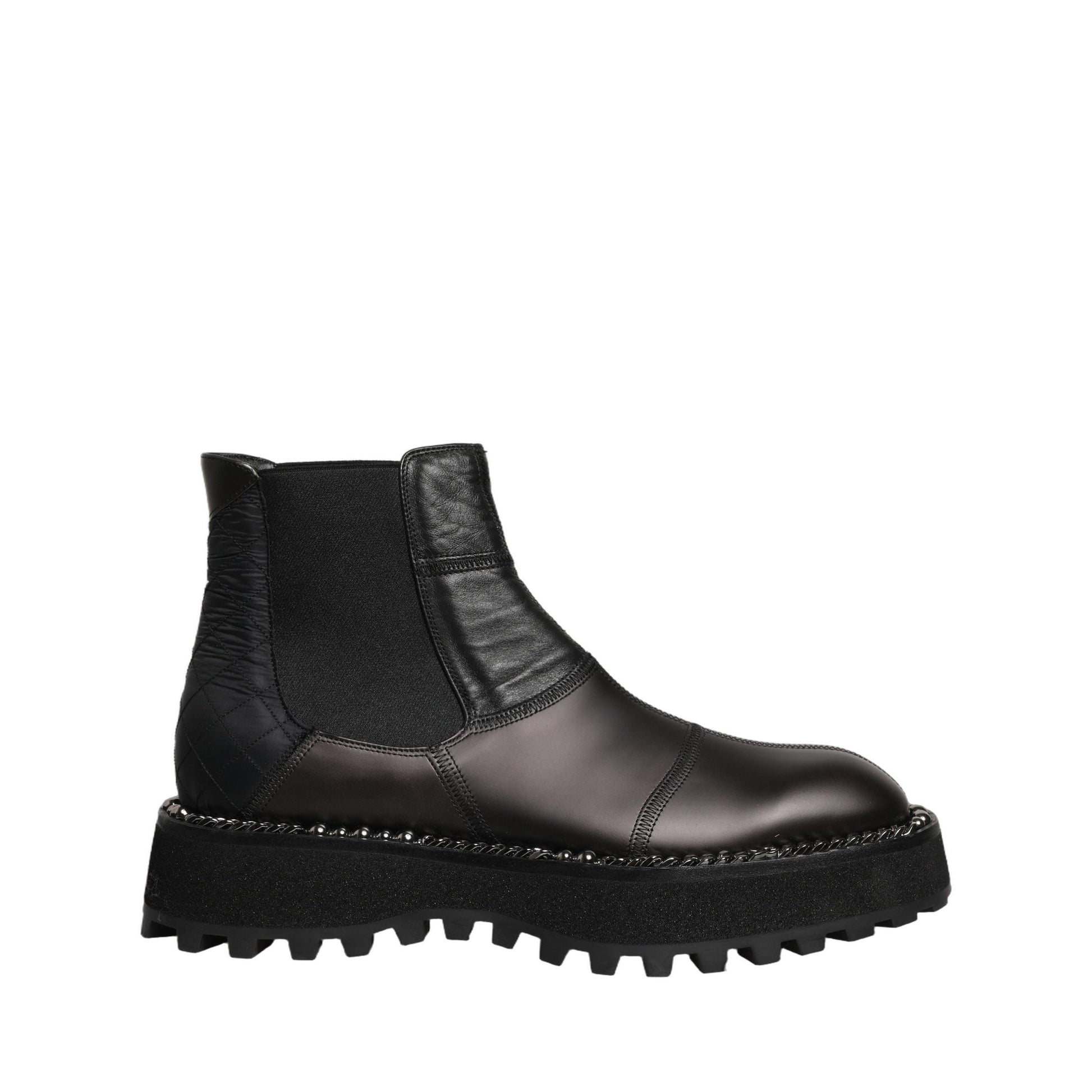Dolce & Gabbana Black Chelsea Boots Leather Slip On Men Shoes