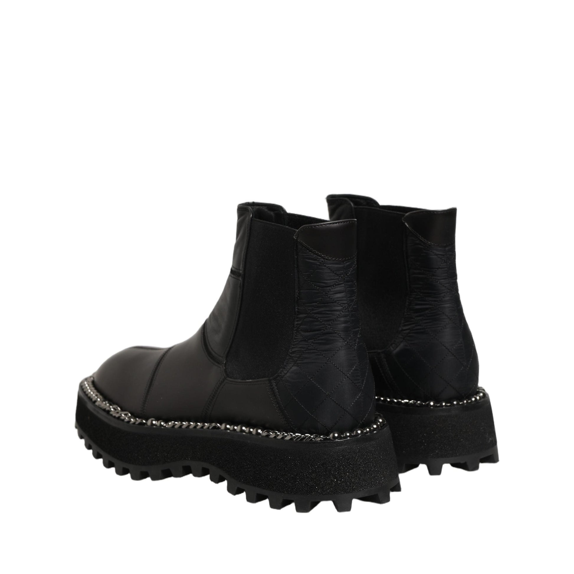 Dolce & Gabbana Black Chelsea Boots Leather Slip On Men Shoes