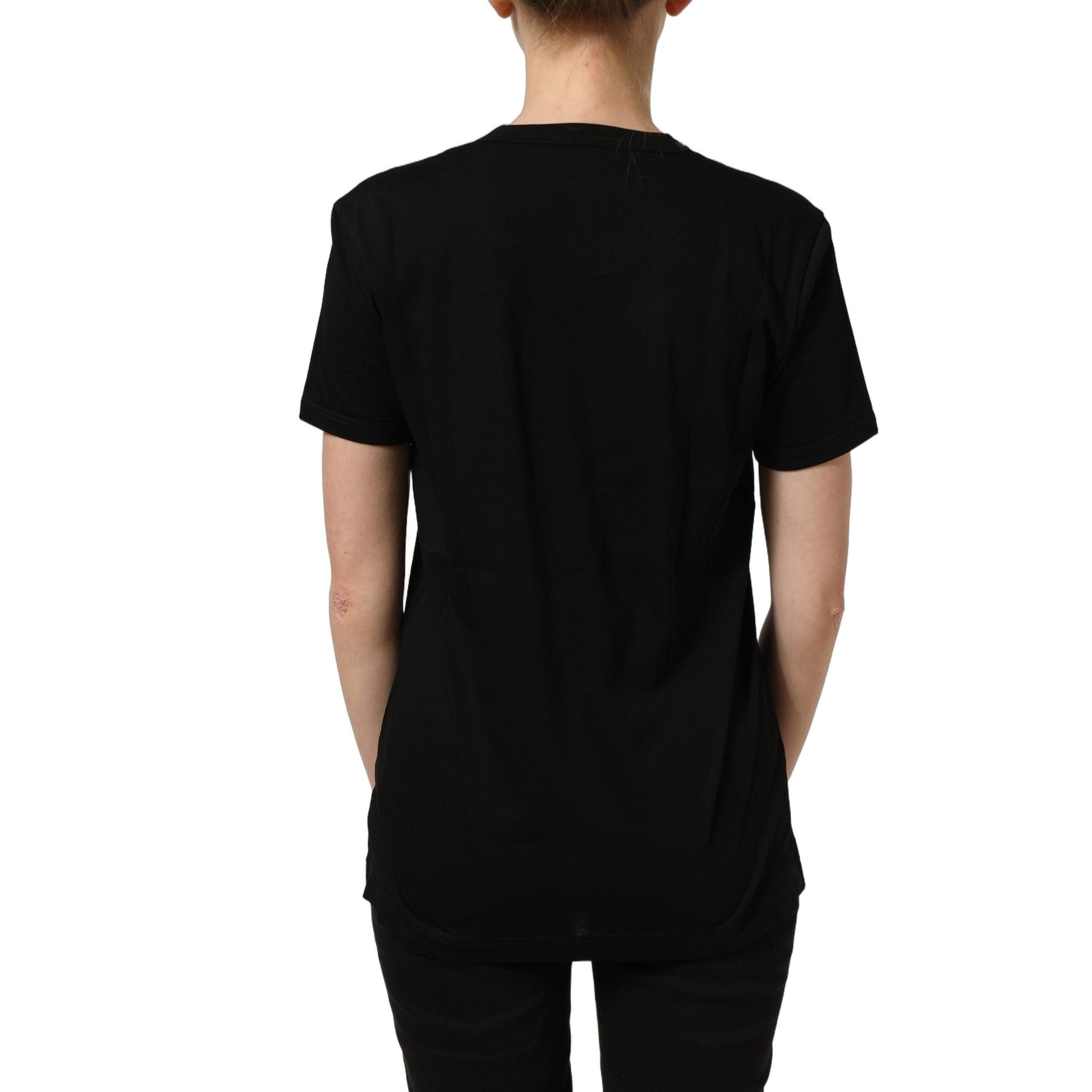 Dolce & Gabbana Black Cotton Crew Neck Short Sleeves T-shirt