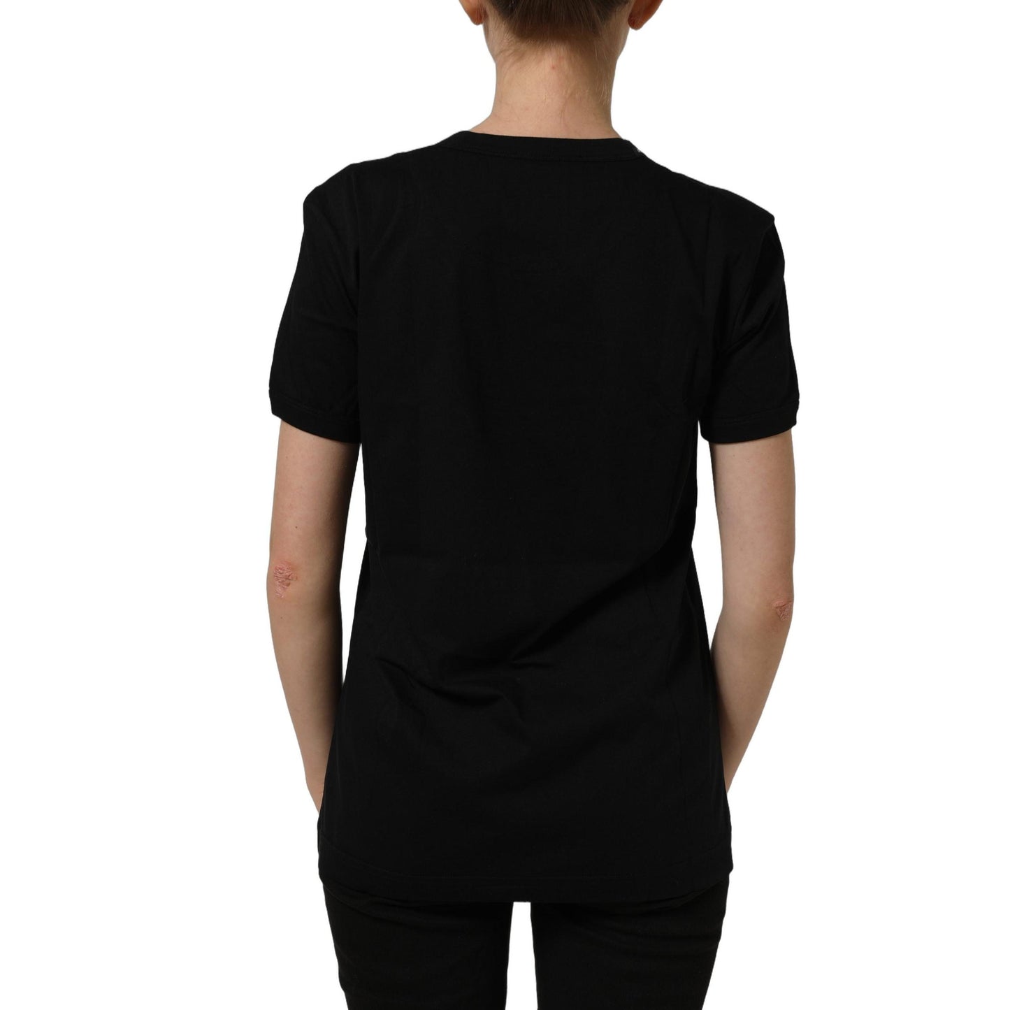Dolce & Gabbana Black Cotton Crew Neck Short Sleeves T-shirt