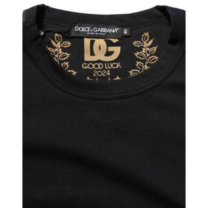Dolce & Gabbana Black Cotton Crew Neck Short Sleeves T-shirt