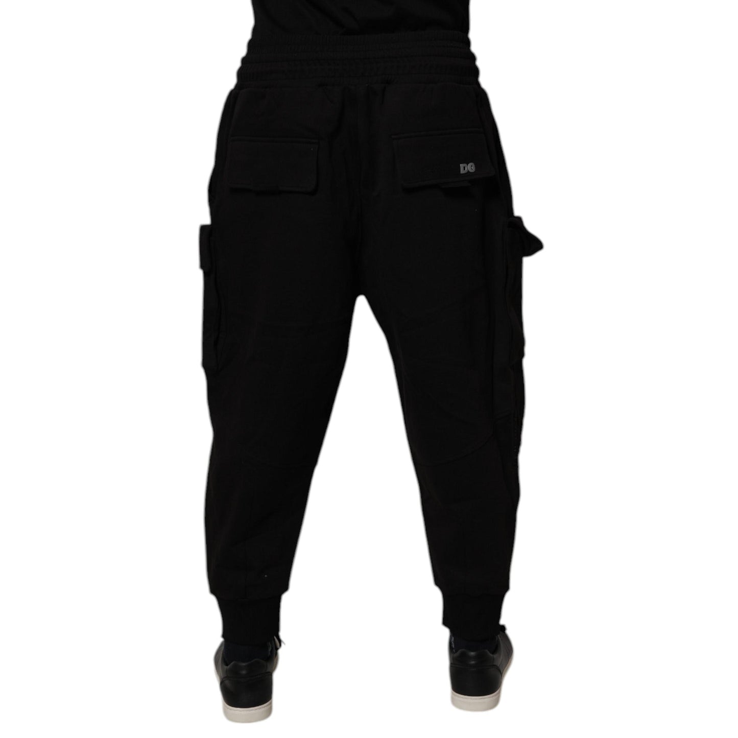 Dolce & Gabbana Black Cotton Men Cargo Jogger Sweatpants Pants