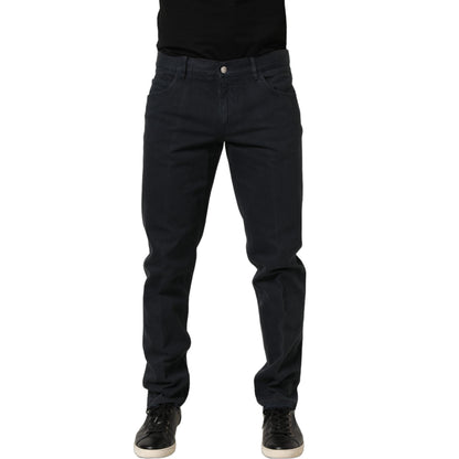 Dolce & Gabbana Black Cotton Mid Waist Skinny Men Denim Jeans