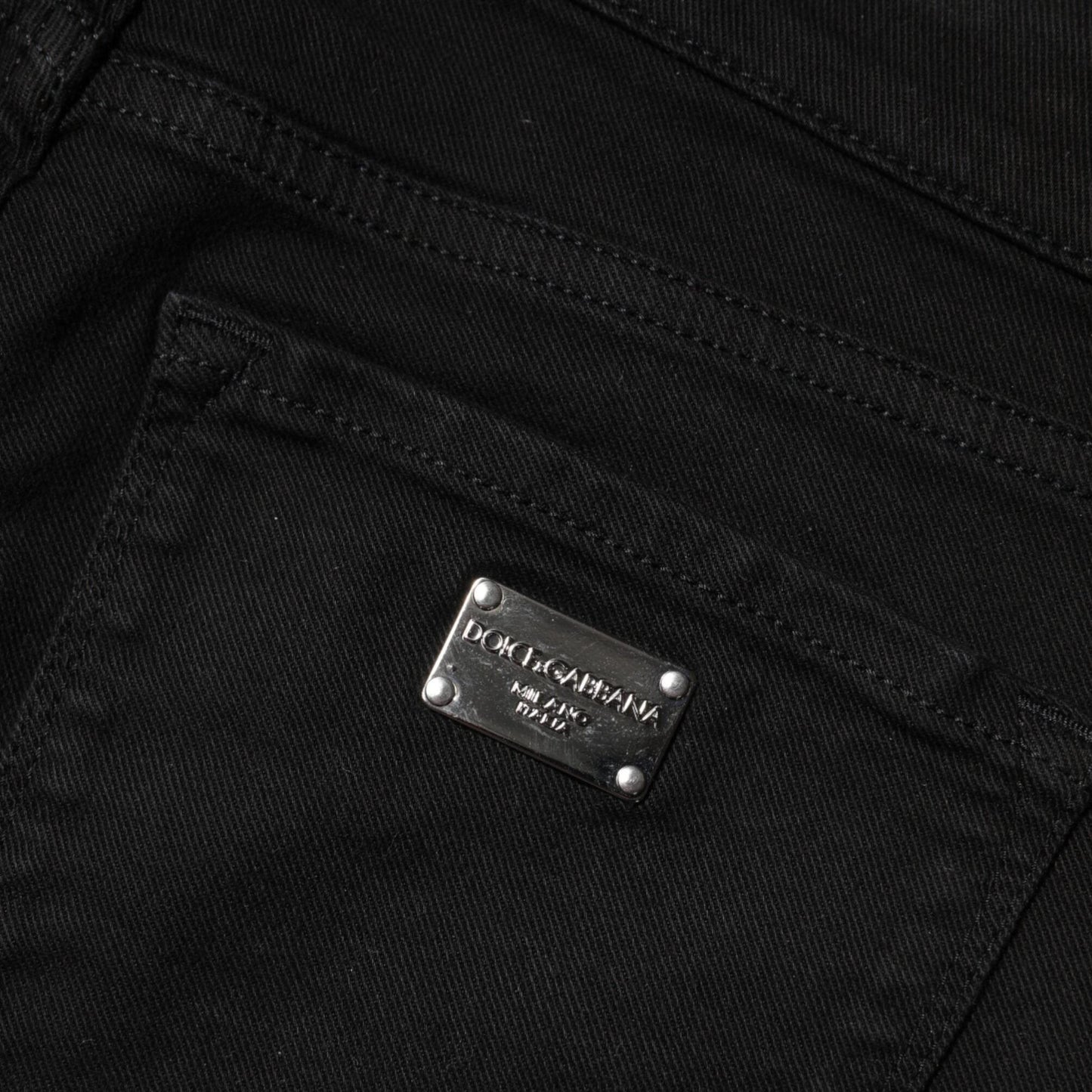 Dolce & Gabbana Black Cotton Skinny Mid Waist Denim Jeans