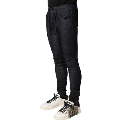 Dolce & Gabbana Black Cotton Stretch Skinny Denim Men Jeans