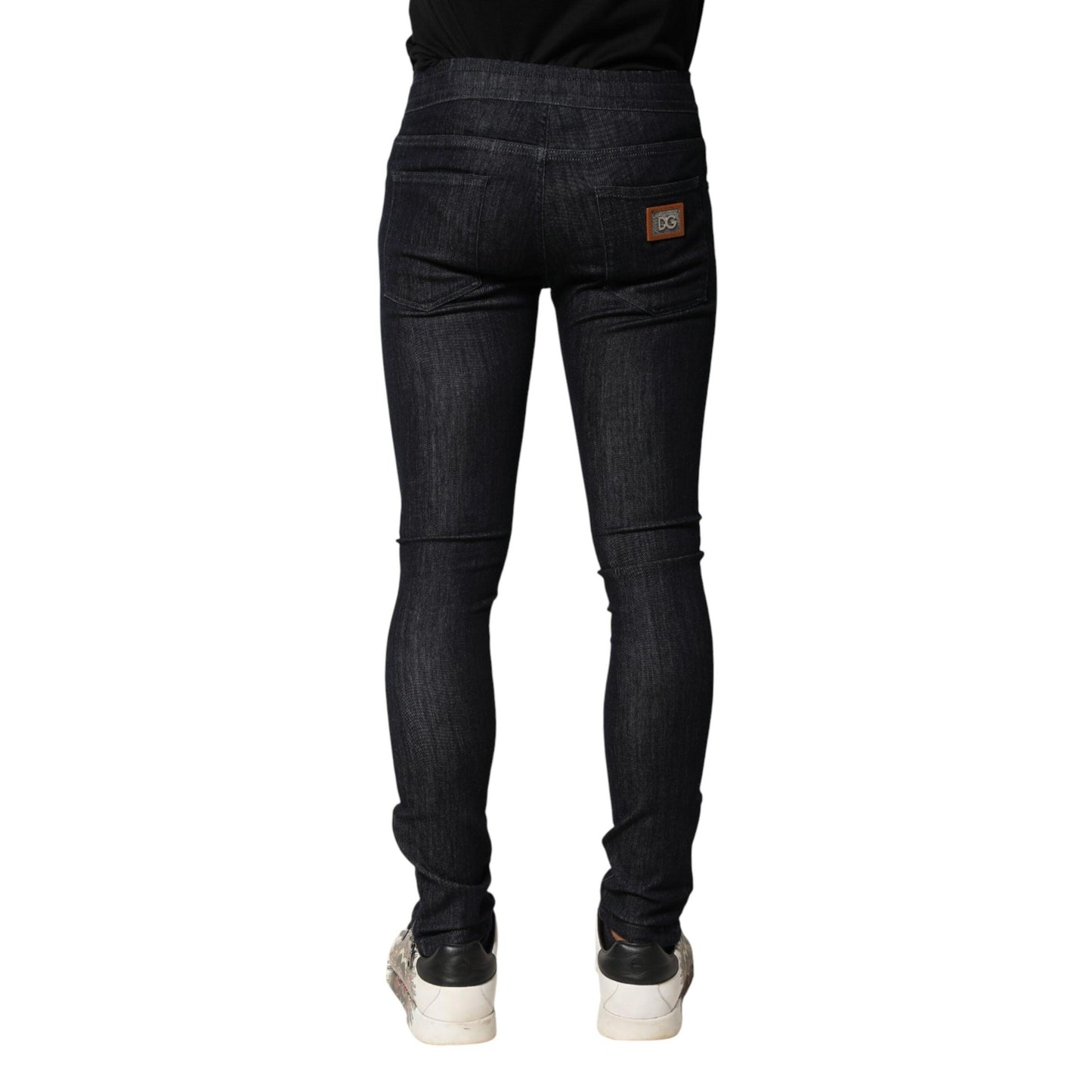 Dolce & Gabbana Black Cotton Stretch Skinny Denim Men Jeans
