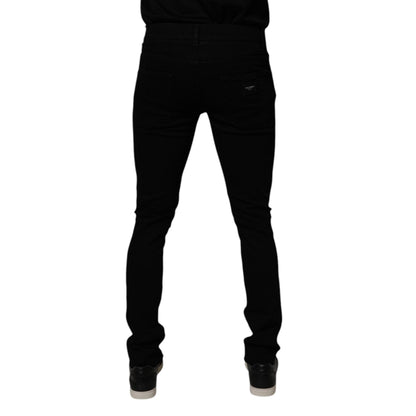 Dolce & Gabbana Black Cotton Stretch Skinny Men Denim Jeans