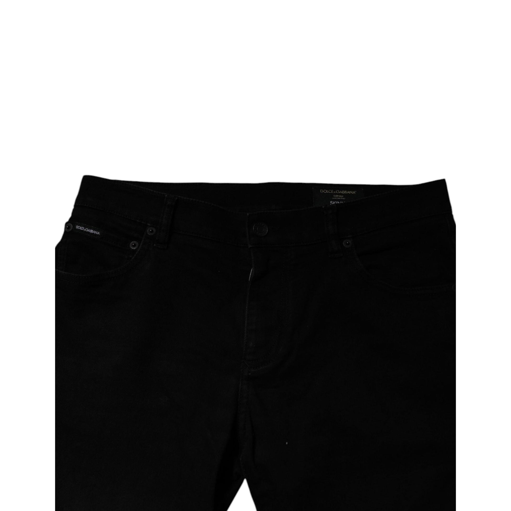 Dolce & Gabbana Black Cotton Stretch Skinny Men Denim Jeans