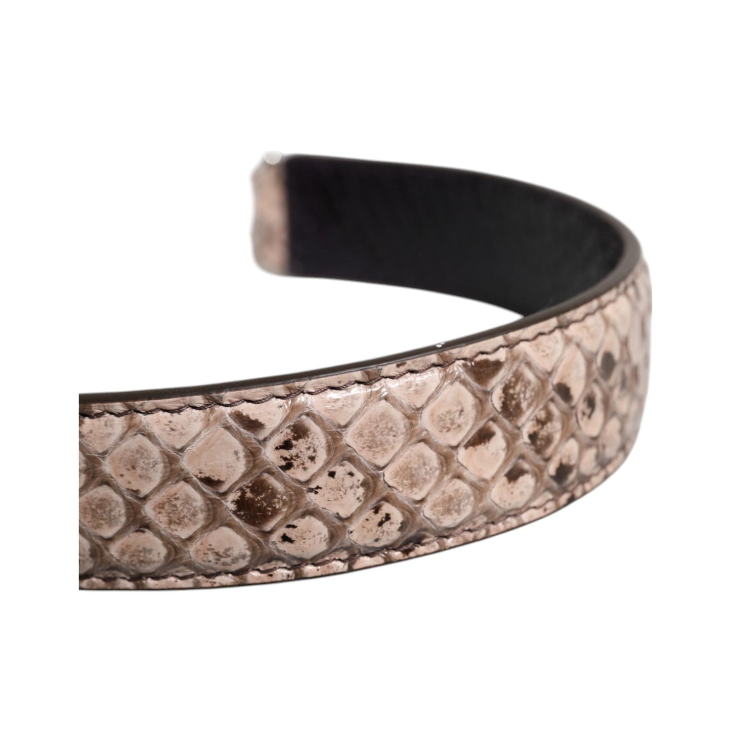 Dolce & Gabbana Black Cream Exotic Leather Bag Shoulder Strap