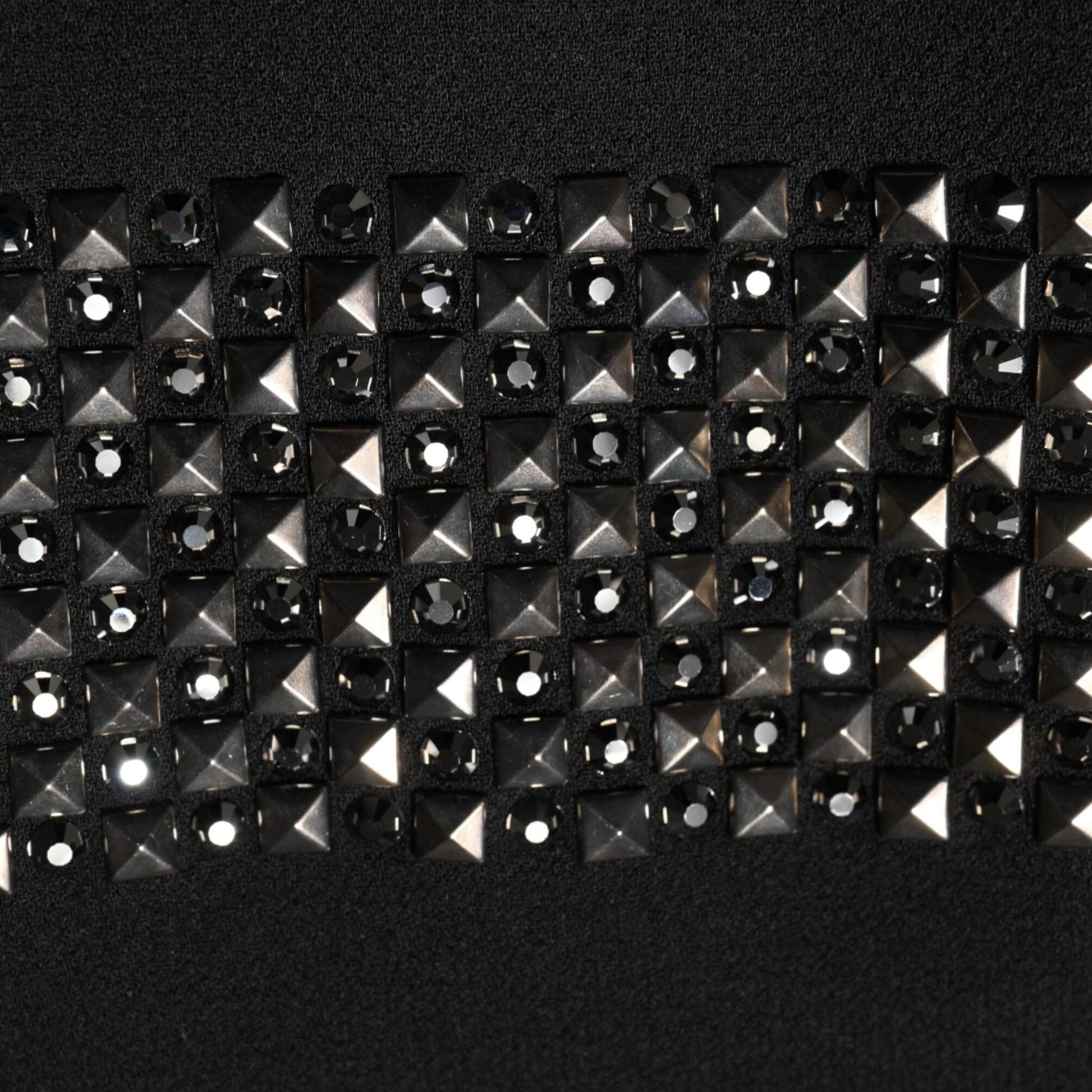 Dolce & Gabbana Black Crystal Embellished Collared Mini Dress