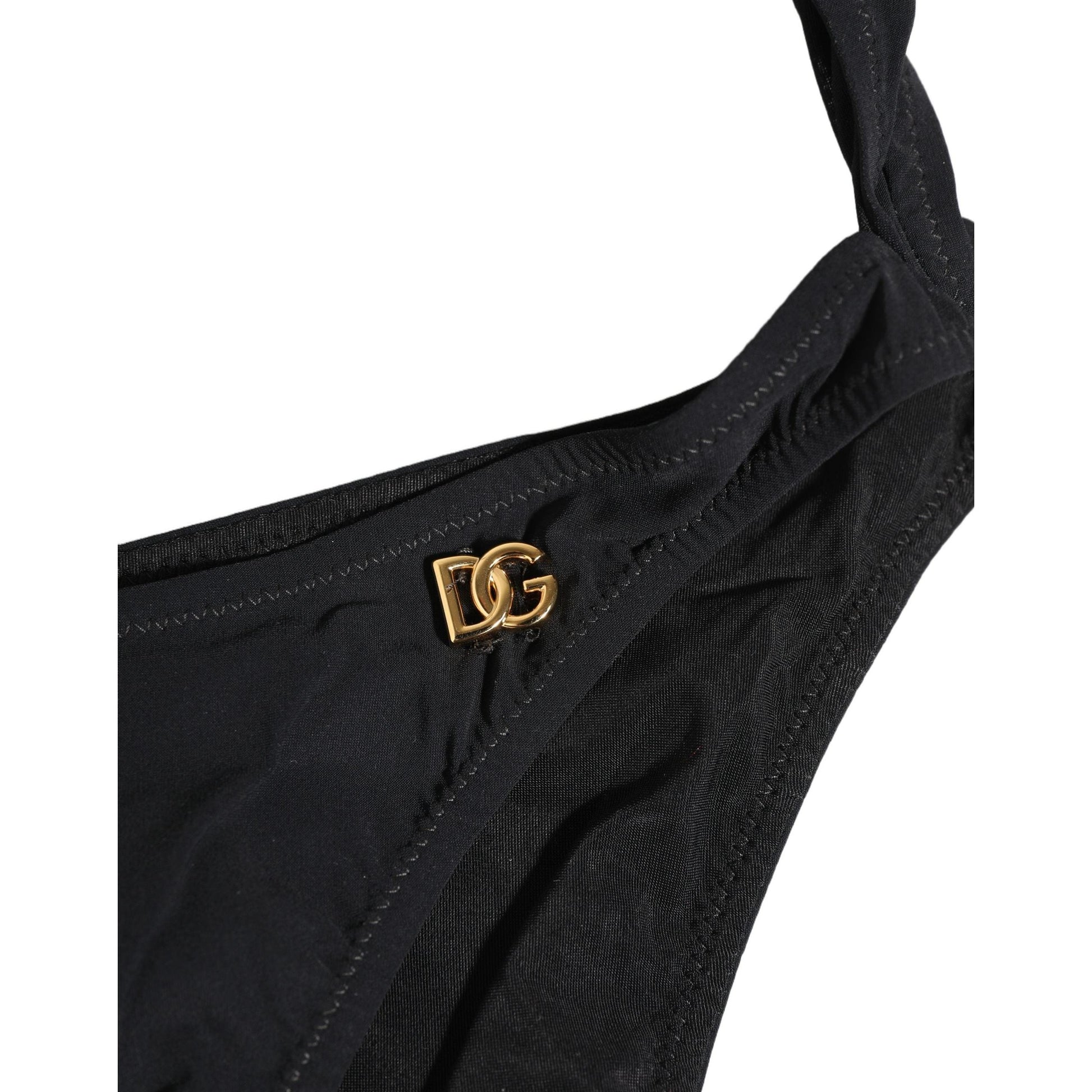 Dolce & Gabbana Black Cutout Logo One Piece Swimsuit Swimwear