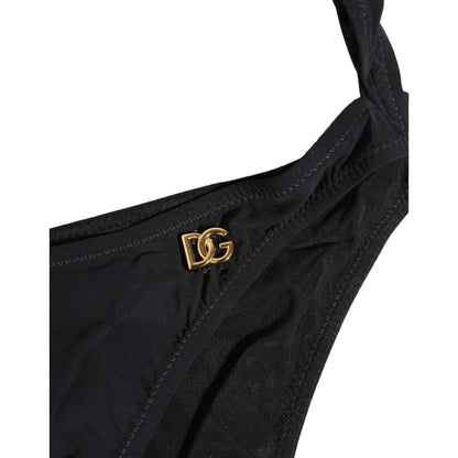 Dolce & Gabbana Black Cutout Logo One Piece Swimsuit Swimwear