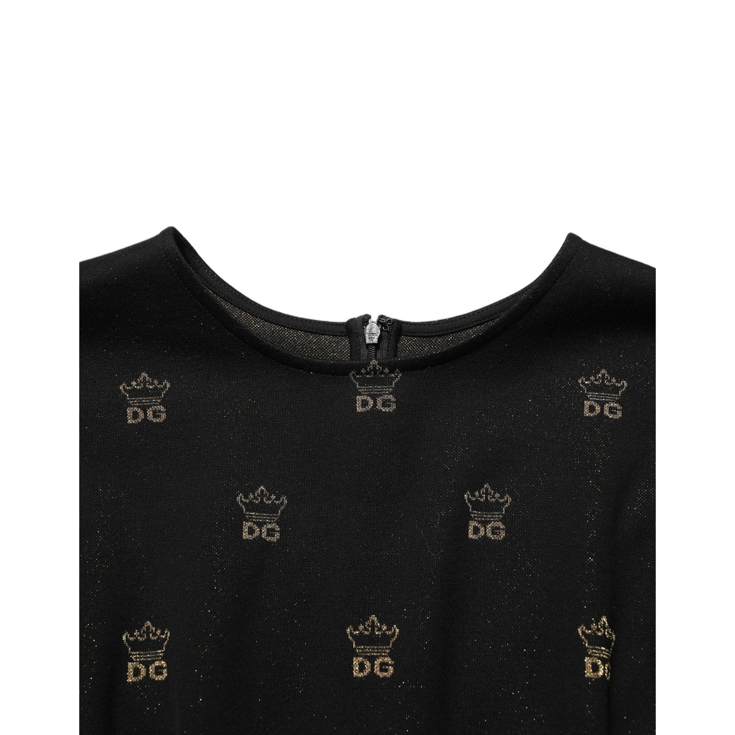 Dolce & Gabbana Black DG Crown Short-Sleeve Sheath Dress