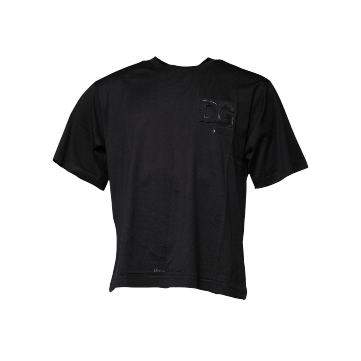Dolce & Gabbana Black DG Logo Print Cotton Crew Neck T-shirt