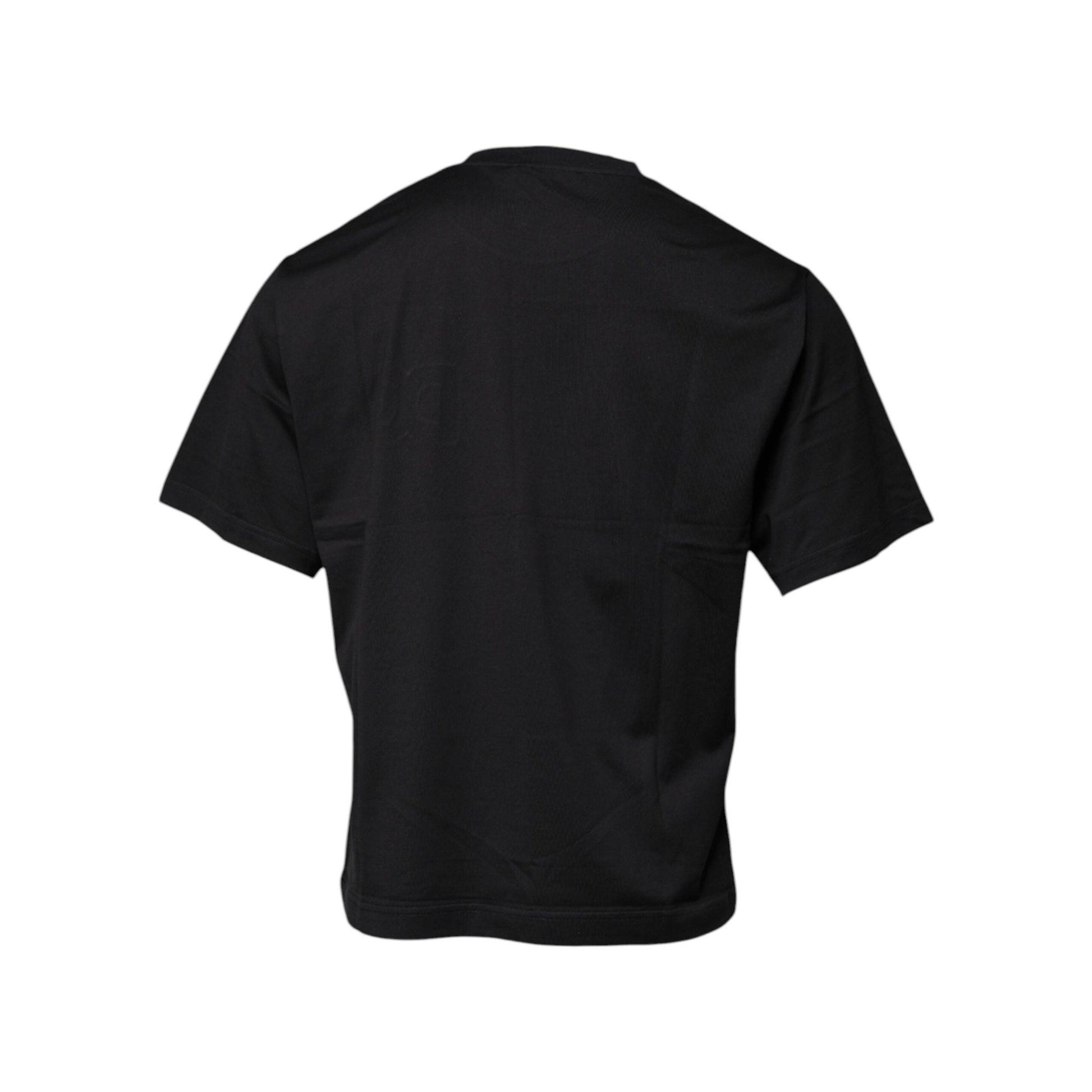 Dolce & Gabbana Black DG Logo Print Cotton Crew Neck T-shirt