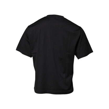 Dolce & Gabbana Black DG Logo Print Cotton Crew Neck T-shirt