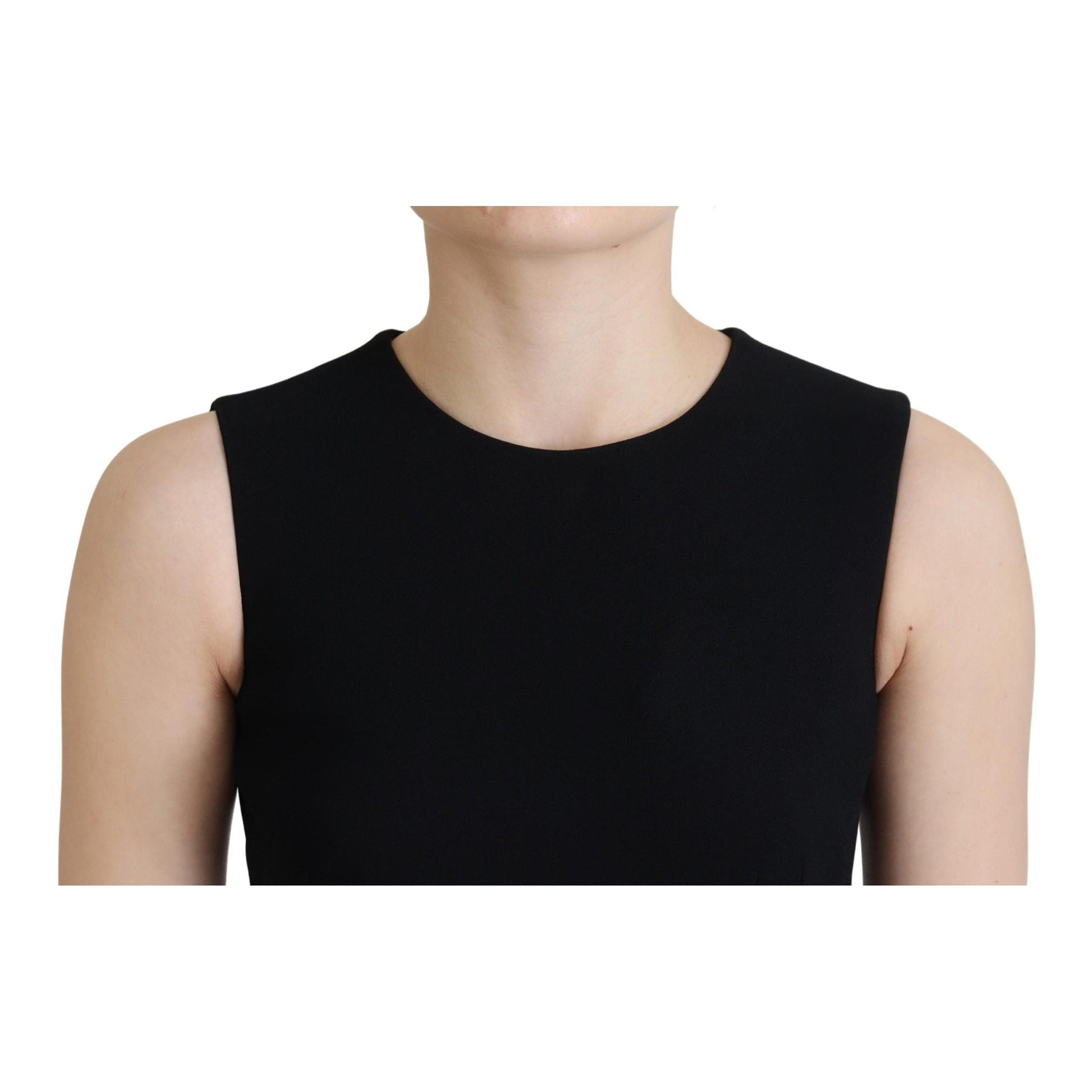 Dolce & Gabbana Black Dress Sheath Flare Viscose Dress