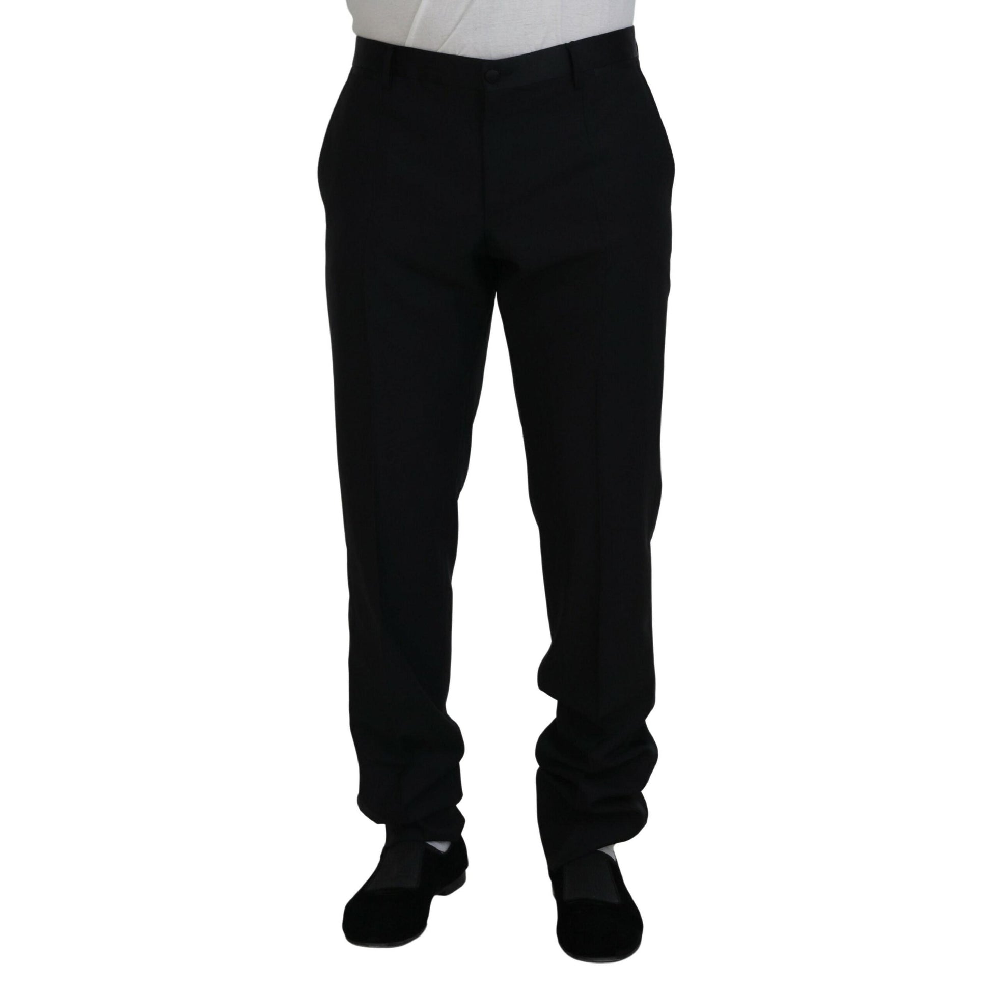 Dolce & Gabbana Black Dress Wool Silk Trouser Pants
